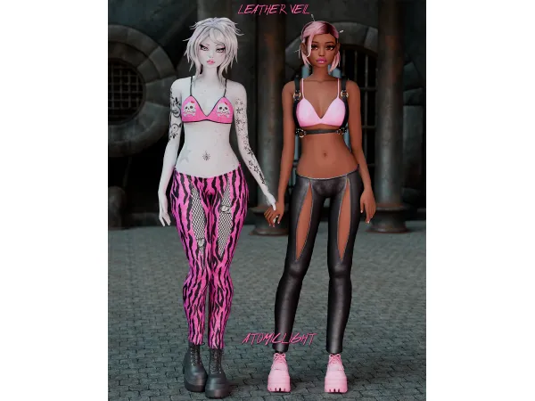 Maxis Match Leather Veil Set by atomiclight - The Sims 4 Custom Content