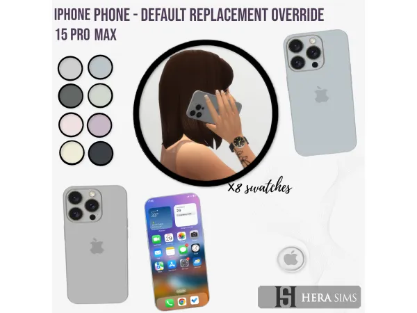 Alpha Iphone 15 Pro Max Phone default replacement - The Sims 4 Custom Content