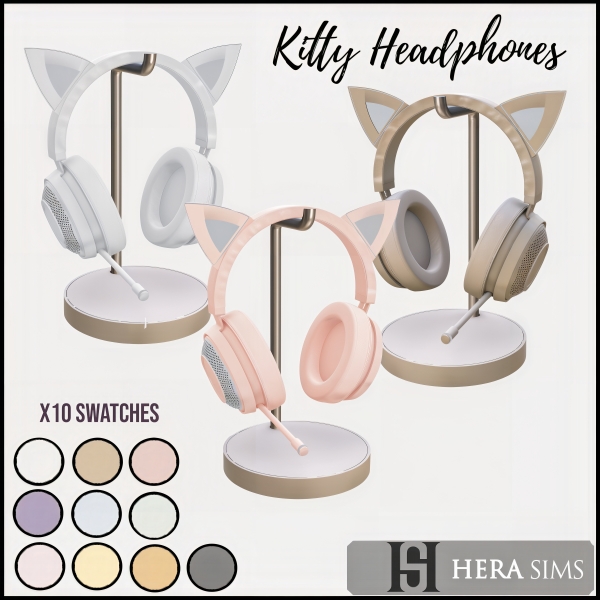Alpha Kitty headphones by herasims4 - The Sims 4 Custom Content