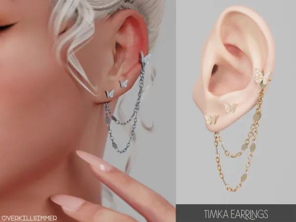 Alpha Timka earrings - The Sims 4 Custom Content