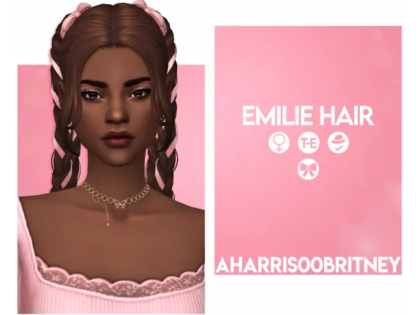 Maxis Match Emilie Hair by aharris00britney - The Sims 4 Custom Content