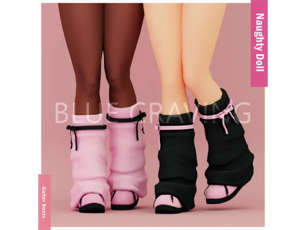 Mix Blue Craving Gaiter Boots - The Sims 4 Custom Content