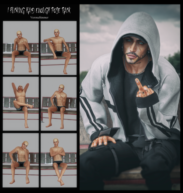 Alpha I fking had enough pose pack by simsfinds - The Sims 4 Custom Content
