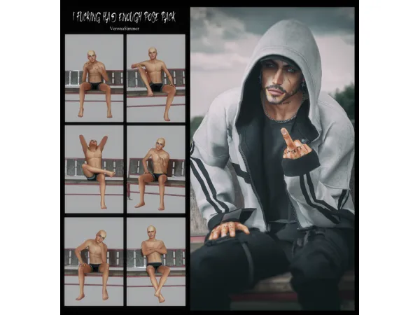 Alpha I fking had enough pose pack by Veronasimmer - The Sims 4 Custom Content