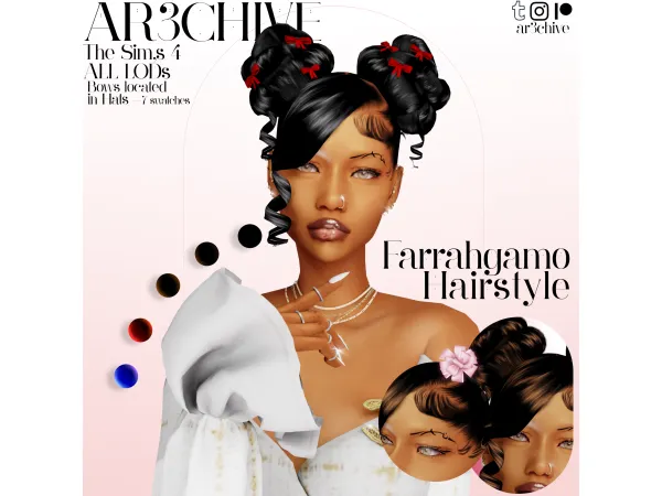 Alpha Farrahgamo Hairstyle by ar3chive - The Sims 4 Custom Content