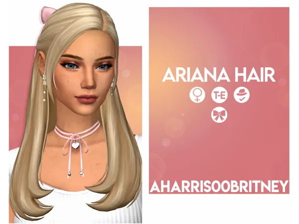 Maxis Match Ariana Hair by aharris00britney - The Sims 4 Custom Content
