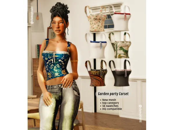 Alpha Garden party Corset by Taüve - The Sims 4 Custom Content