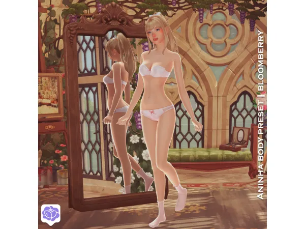 Mix [BLOOMBERRY] Aninha body preset - The Sims 4 Custom Content