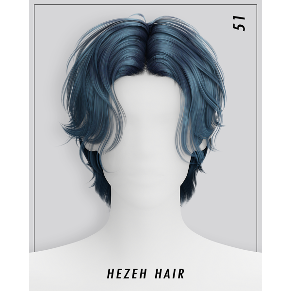 Alpha [Hezeh]Hair_No51 by hezeh - The Sims 4 Custom Content