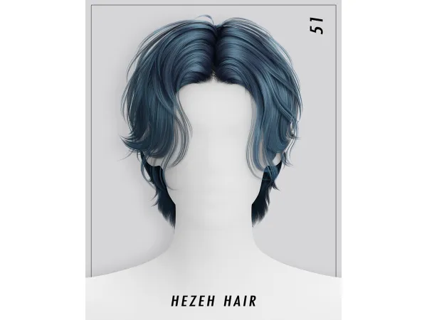 Alpha [Hezeh]Hair_No51 - The Sims 4 Custom Content