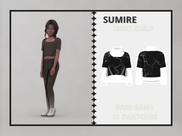 Alpha Sumire Shirt Child - The Sims 4 Custom Content
