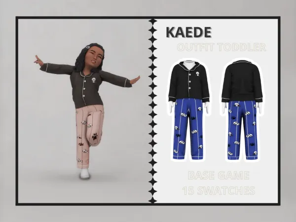 Alpha Kaede Pyjama Toddler - The Sims 4 Custom Content