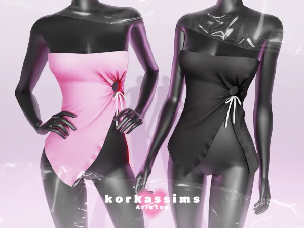 Alpha Aria top by korkassims - The Sims 4 Custom Content