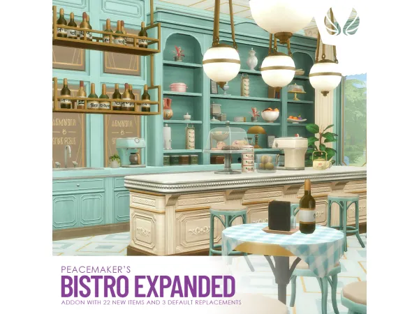 Maxis Match Bistro Expanded Addon with 22 New items by simsationaldesigns - The Sims 4 Custom Content