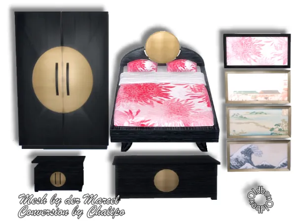Alpha Schlafzimmer Japano by oldbox1310 - The Sims 4 Custom Content