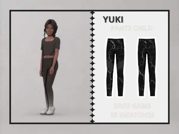 Alpha Yuki Pants Child - The Sims 4 Custom Content
