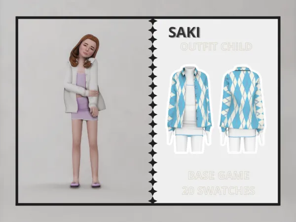 Alpha Saki Outfit Child - The Sims 4 Custom Content