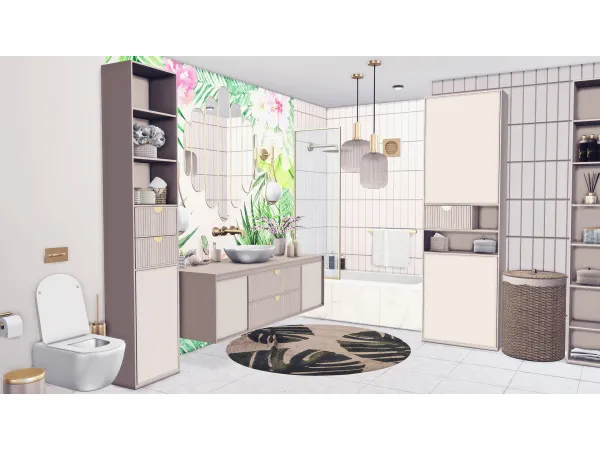 Alpha Deluxe Bathroom by Lapanemona - The Sims 4 Custom Content