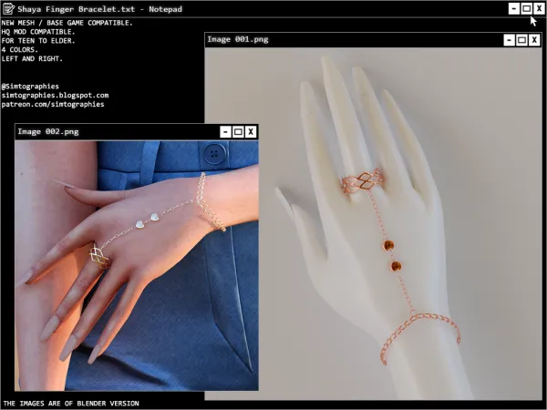 Alpha Shaya Finger Bracelet - The Sims 4 Custom Content