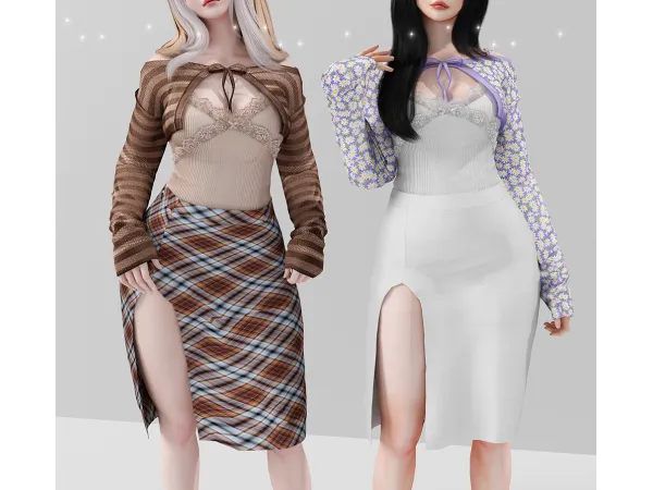 Alpha Cinnamon girl set - The Sims 4 Custom Content
