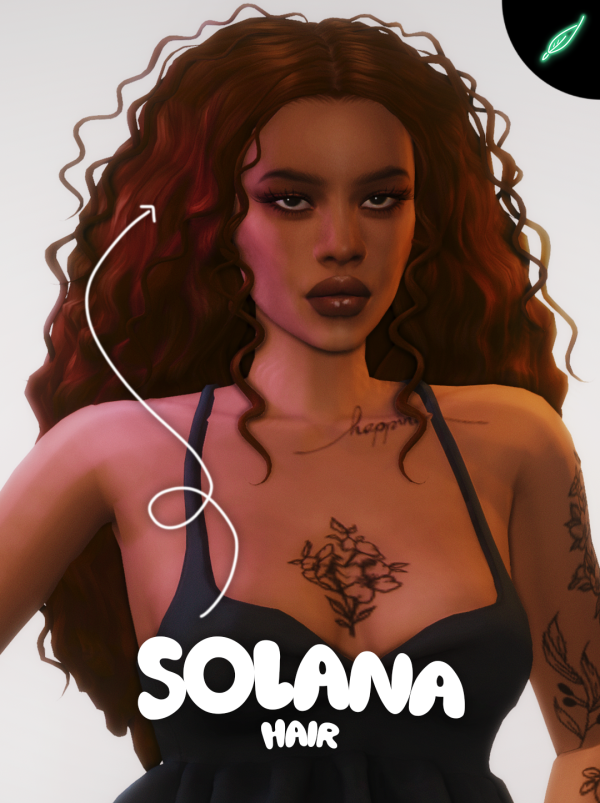 Maxis Match solana~ hair (3 versions!) 💎 by simsfinds - The Sims 4 custom content