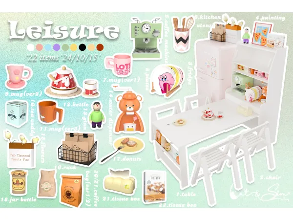 Mix [LANA] Leisure Set - The Sims 4 Custom Content