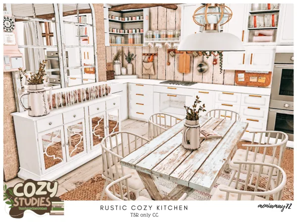 Alpha Rustic Cozy Kitchen by Moniamay72 - The Sims 4 Custom Content