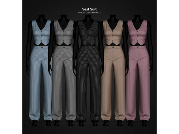 Alpha Vest Suit by Gorilla Gorilla Gorilla - The Sims 4 Custom Content