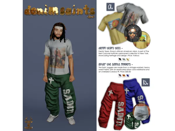 Alpha DENIM SAINTS DUO by Complex Sims - The Sims 4 Custom Content
