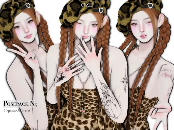 Mix [Ozii] Posepack N6 - The Sims 4 Custom Content