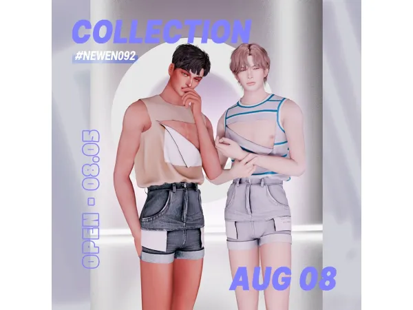 Alpha M CutOut Vest Collection Aug 08 Set 01 by new_en092 - The Sims 4 Custom Content