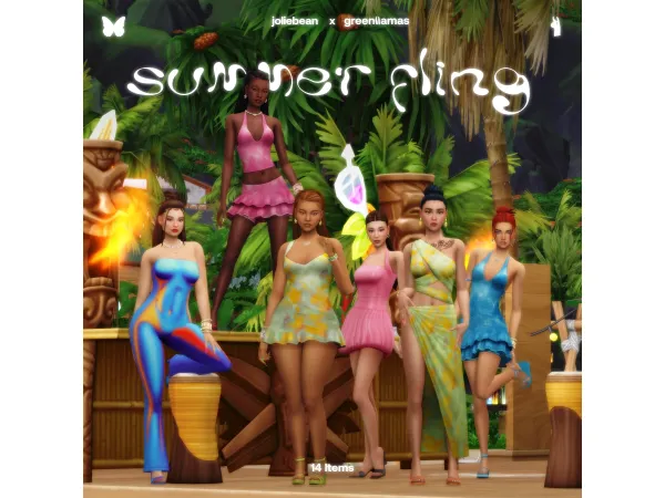 Maxis Match Summer Fling Joliebean x Greenllamas - The Sims 4 Custom Content