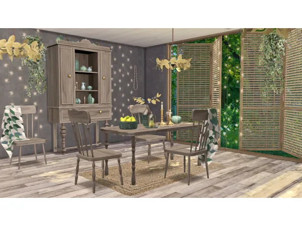 Alpha Eleni Dining Room by Soloriya - The Sims 4 Custom Content