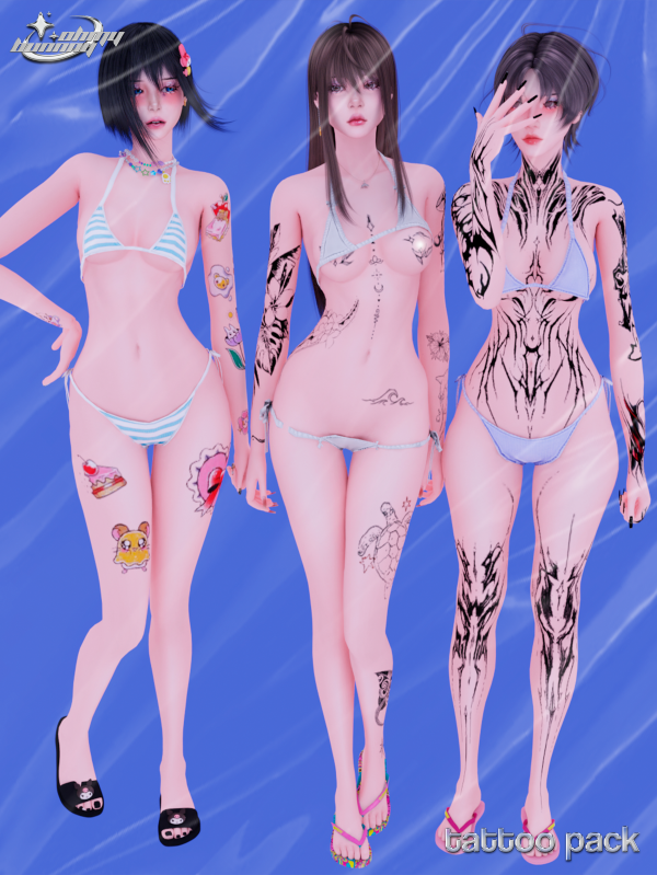 Mix TATTOO PACK 1 by ohmybunnny2 - The Sims 4 Custom Content
