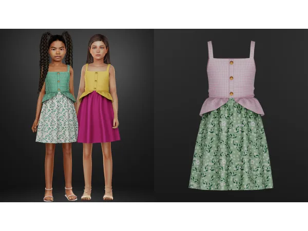 Alpha Scarlett Child Dress by Talarian - The Sims 4 Custom Content