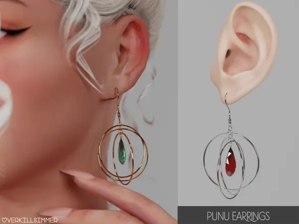 Mix Punu earrings - The Sims 4 Custom Content