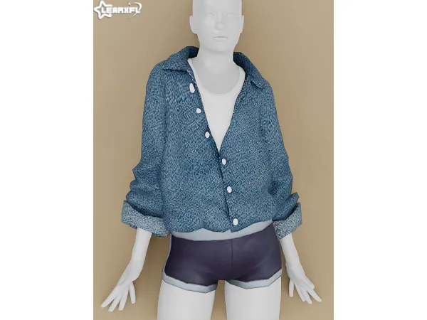 Mix Spring Farm Long Sleeved Shirt by Learxfl - The Sims 4 Custom Content