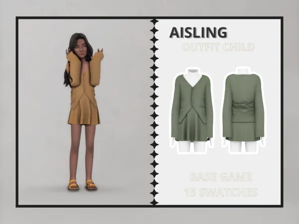 Alpha Aisling Outfit Child - The Sims 4 Custom Content
