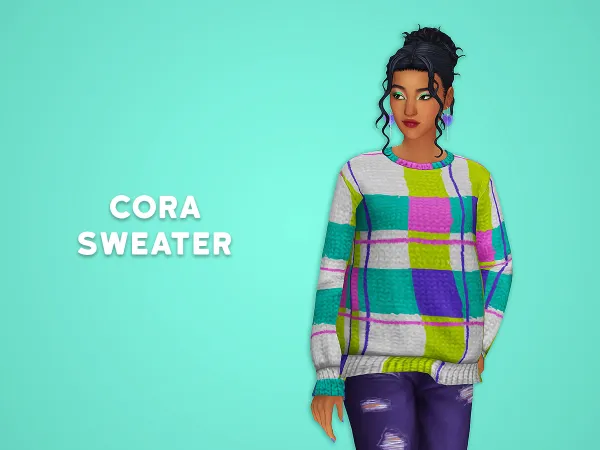 Maxis Match cora sweater by whirliko - The Sims 4 Custom Content