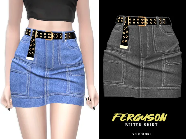 Alpha Ferguson Belted Skirt - The Sims 4 Custom Content