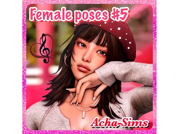 Mix Acha Female poses 5 - The Sims 4 Custom Content