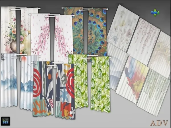 Mix curtains - The Sims 4 Custom Content
