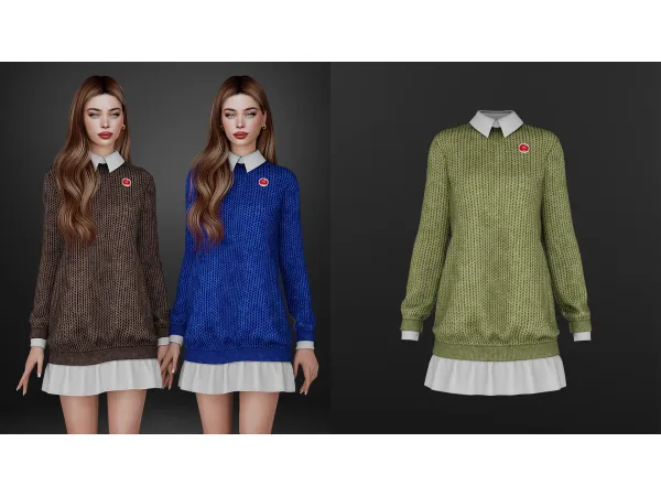 Alpha Isabella Sweater Dress by Talarian - The Sims 4 Custom Content