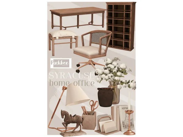 Alpha Syracuse home office by Pinkbox AnYe - The Sims 4 Custom Content