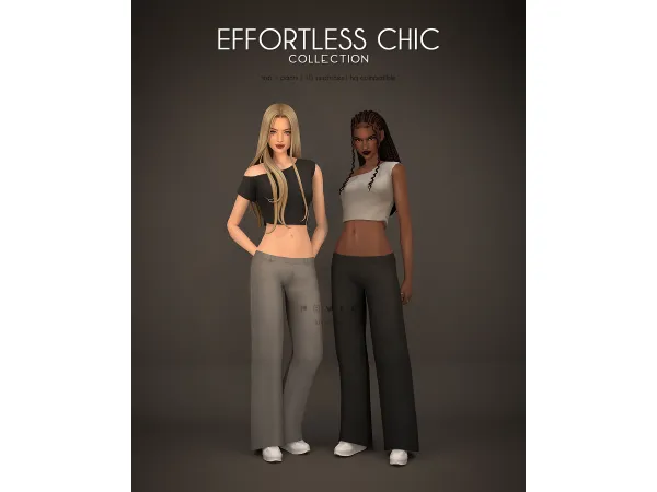 Maxis Match Top Pants Effortless Chic Collection - The Sims 4 Custom Content