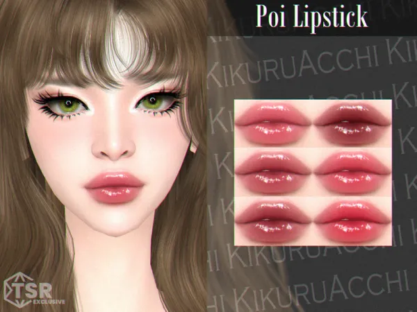 Alpha Poi Lipstick by kikuruacchi - The Sims 4 Custom Content