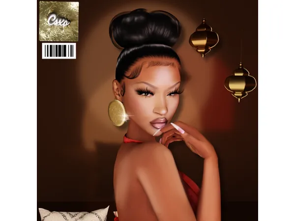 Alpha Zoe Collection Bun Hair by cecesimsxo - The Sims 4 Custom Content