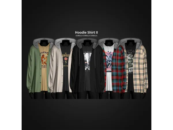 Alpha Hoodie Shirt II by Gorilla Gorilla Gorilla - The Sims 4 Custom Content