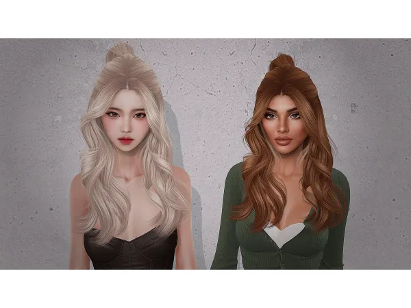 Alpha Riley Hair by Doux - The Sims 4 Custom Content
