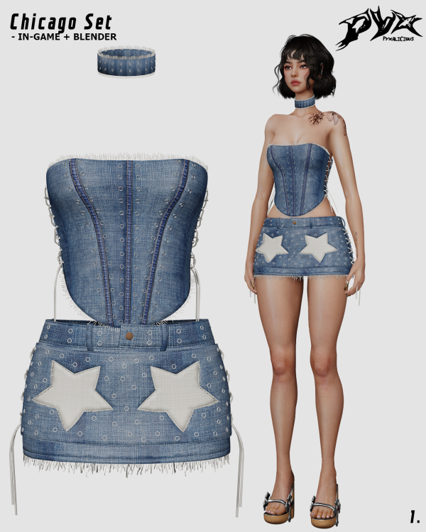 Alpha 2H4Y COLLECTION Chicago Set by pyx - The Sims 4 Custom Content